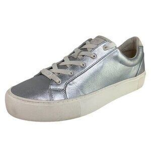 Ugg Zilo Silver Metallic Lace Up Low Cut Sneakers